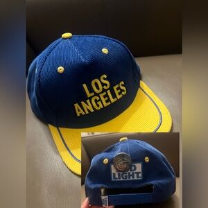 Los Angeles Rams and Budlight Collaboration Corduroy Hat with Exclusive Rams Pin